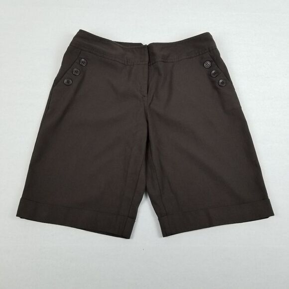 Apt. 9 Ava Cuffed Hem Chocolate Brown Dress Shorts - Picture 1 of 8